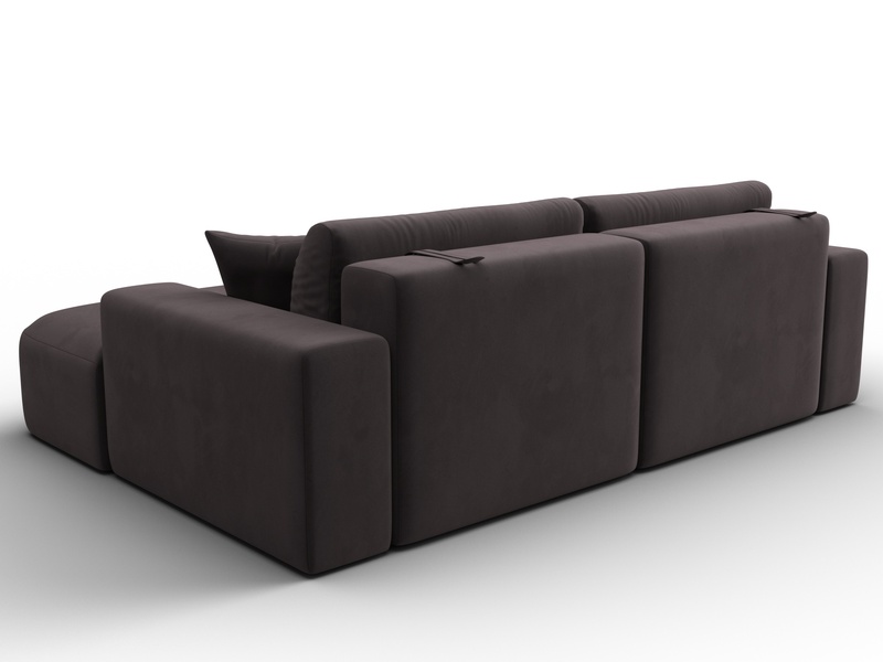 Диван угловой Лига-036 НПБ Классик правый угол, Велюр, SEVEN 727 коричневый