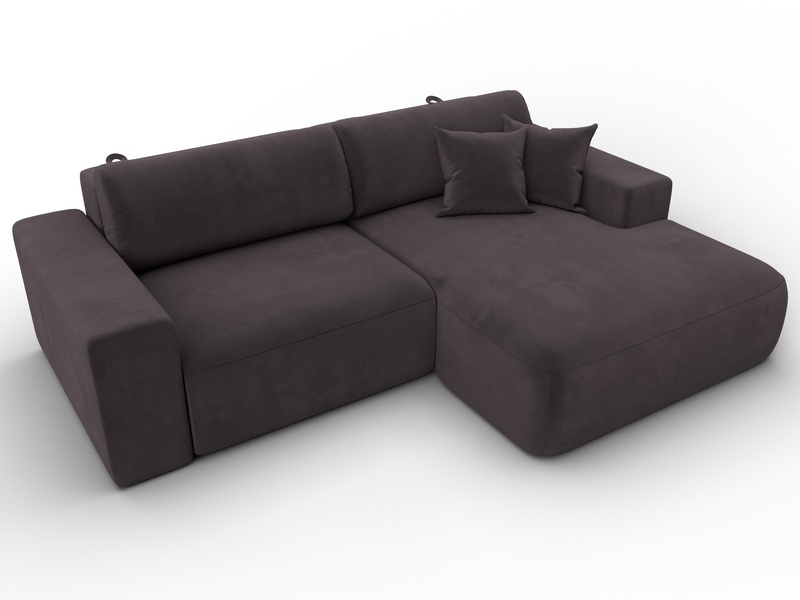 Диван угловой Лига-036 НПБ Классик правый угол, Велюр, SEVEN 727 коричневый