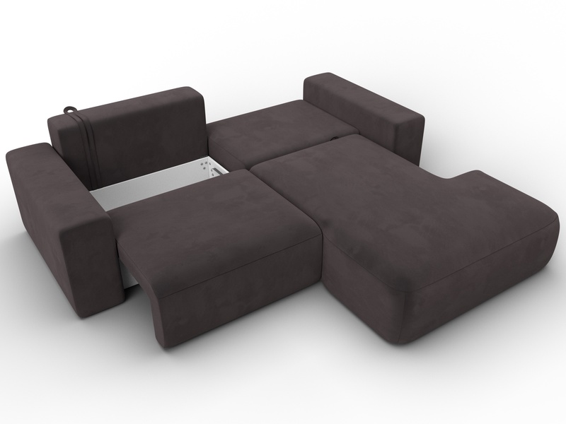 Диван угловой Лига-036 НПБ Классик правый угол, Велюр, SEVEN 727 коричневый