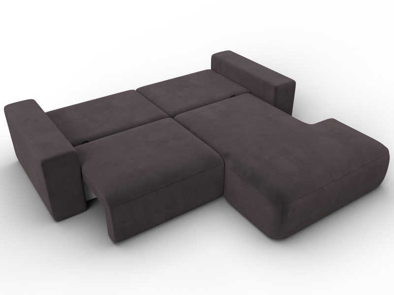 Диван угловой Лига-036 НПБ Классик правый угол, Велюр, SEVEN 727 коричневый