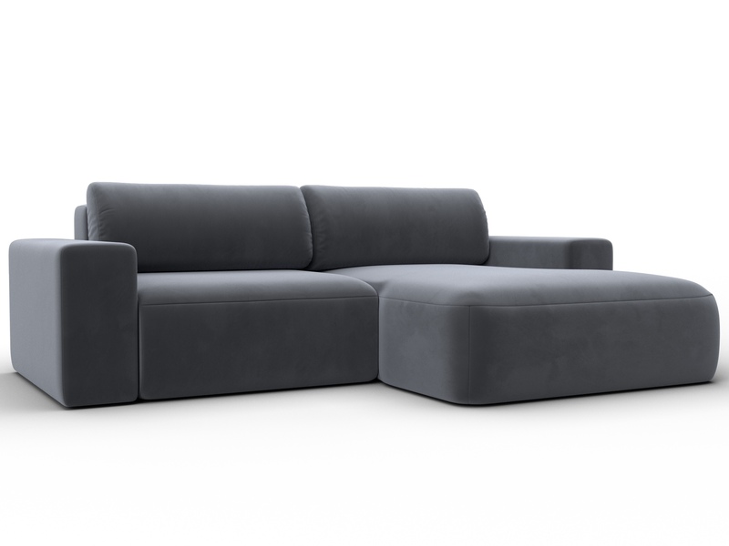 Диван угловой Лига-036 НПБ Классик правый угол, Велюр, SEVEN 17 серый