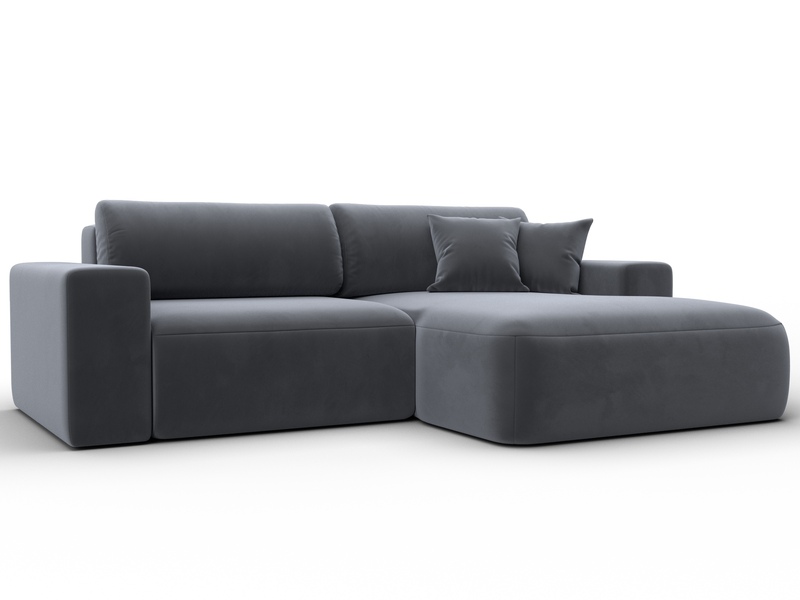 Диван угловой Лига-036 НПБ Классик правый угол, Велюр, SEVEN 17 серый