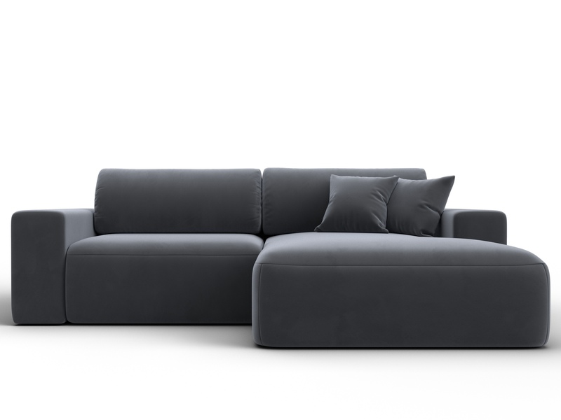 Диван угловой Лига-036 НПБ Классик правый угол, Велюр, SEVEN 17 серый