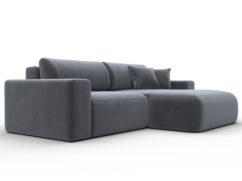 Диван угловой Лига-036 НПБ Классик правый угол, Велюр, SEVEN 17 серый