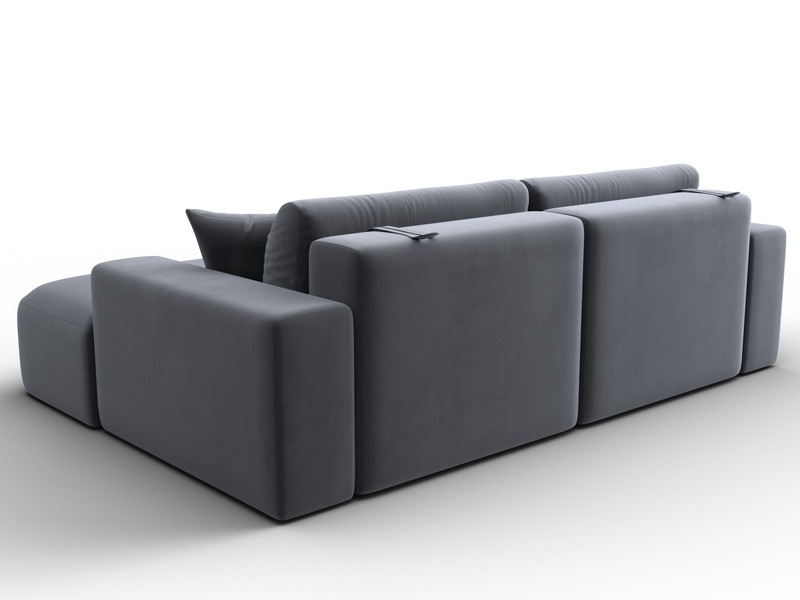 Диван угловой Лига-036 НПБ Классик правый угол, Велюр, SEVEN 17 серый