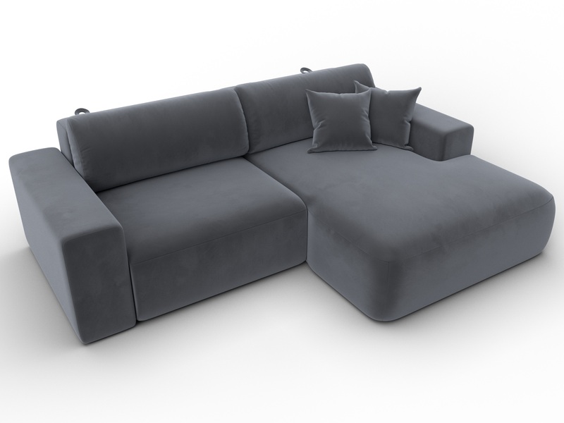 Диван угловой Лига-036 НПБ Классик правый угол, Велюр, SEVEN 17 серый