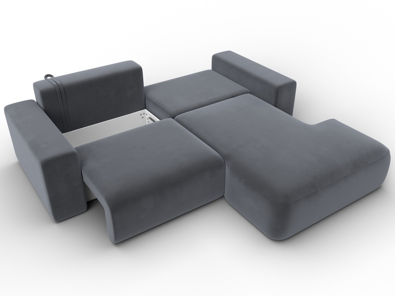 Диван угловой Лига-036 НПБ Классик правый угол, Велюр, SEVEN 17 серый