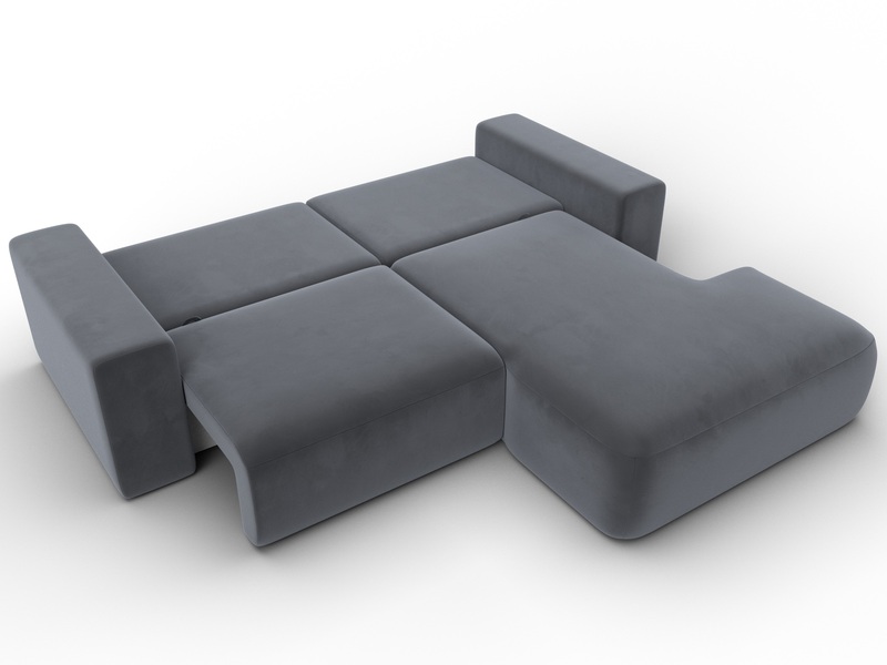 Диван угловой Лига-036 НПБ Классик правый угол, Велюр, SEVEN 17 серый