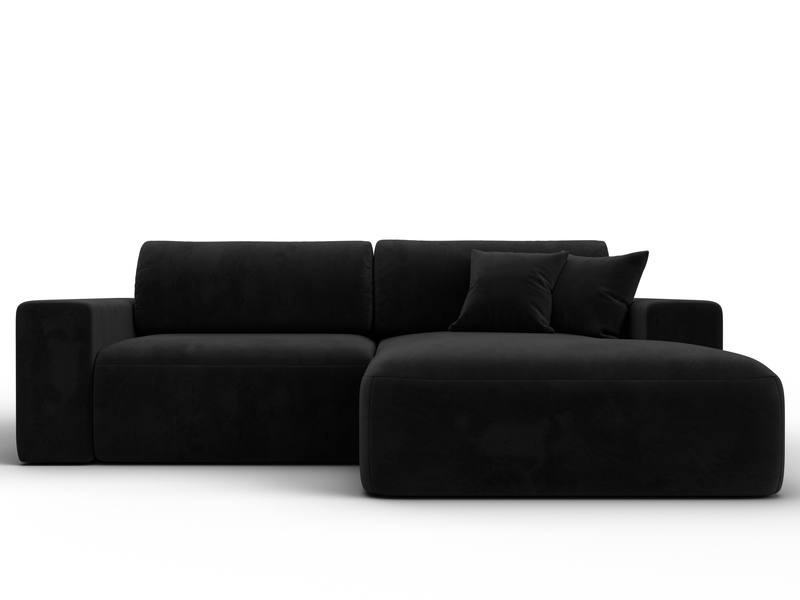 Диван угловой Лига-036 НПБ Классик правый угол, Велюр, SEVEN 35 черный