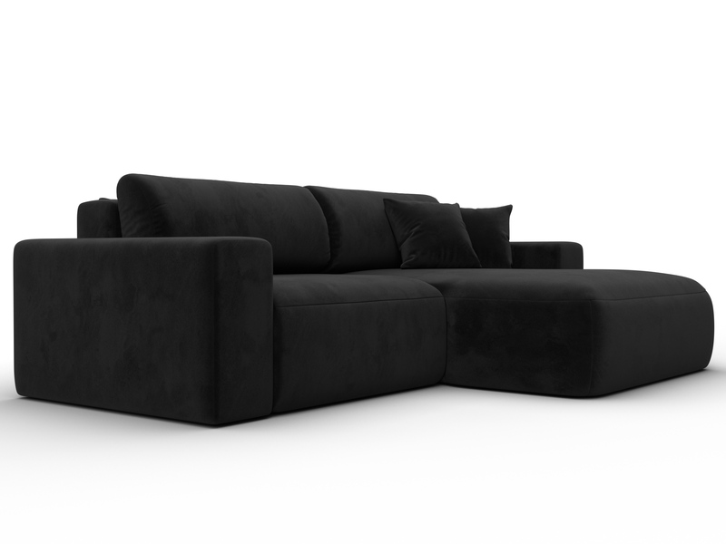 Диван угловой Лига-036 НПБ Классик правый угол, Велюр, SEVEN 35 черный