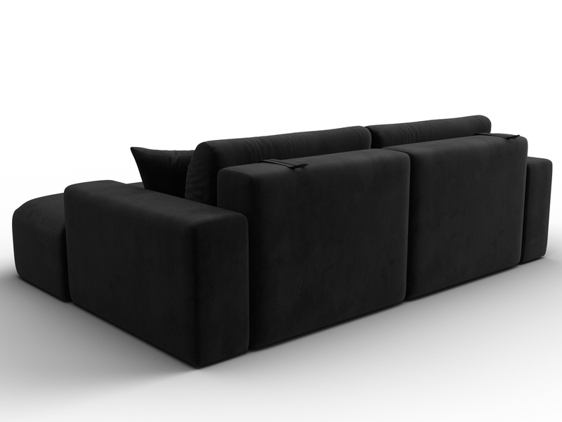 Диван угловой Лига-036 НПБ Классик правый угол, Велюр, SEVEN 35 черный