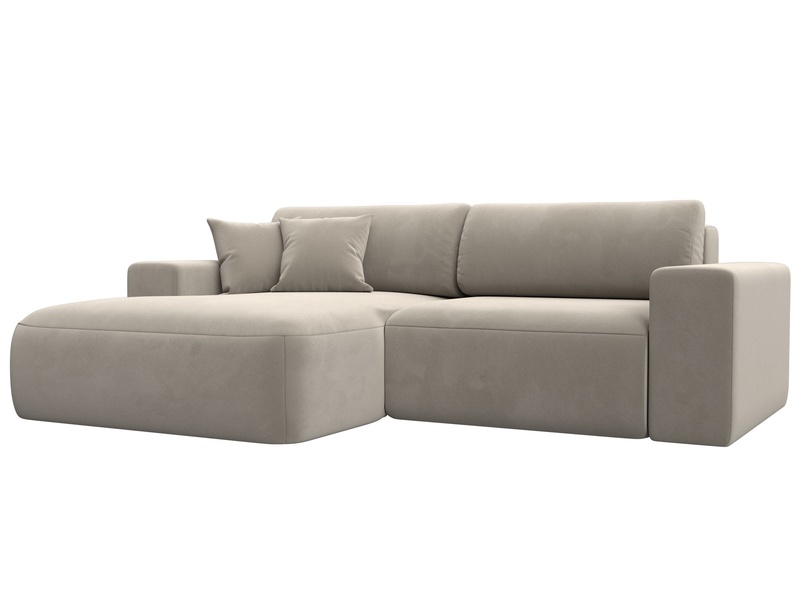 Диван угловой Лига-036 НПБ Классик левый угол, Микровельвет, Бежевый