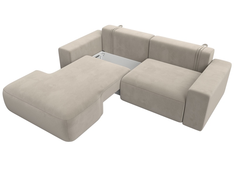 Диван угловой Лига-036 НПБ Классик левый угол, Микровельвет, Бежевый