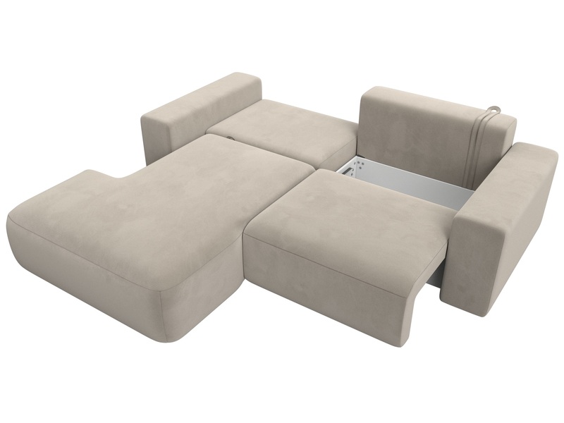 Диван угловой Лига-036 НПБ Классик левый угол, Микровельвет, Бежевый