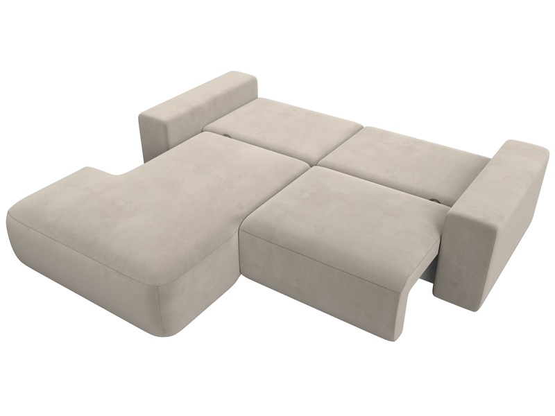 Диван угловой Лига-036 НПБ Классик левый угол, Микровельвет, Бежевый