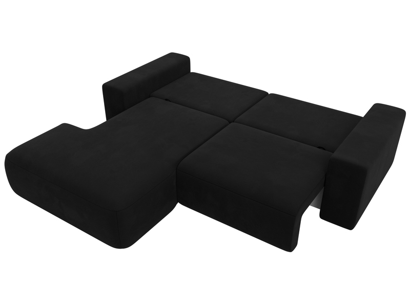 Диван угловой Лига-036 НПБ Классик левый угол, Микровельвет, Черный