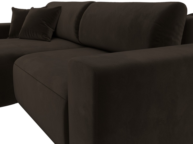 Диван угловой Лига-036 НПБ Классик левый угол, Микровельвет, Коричневый