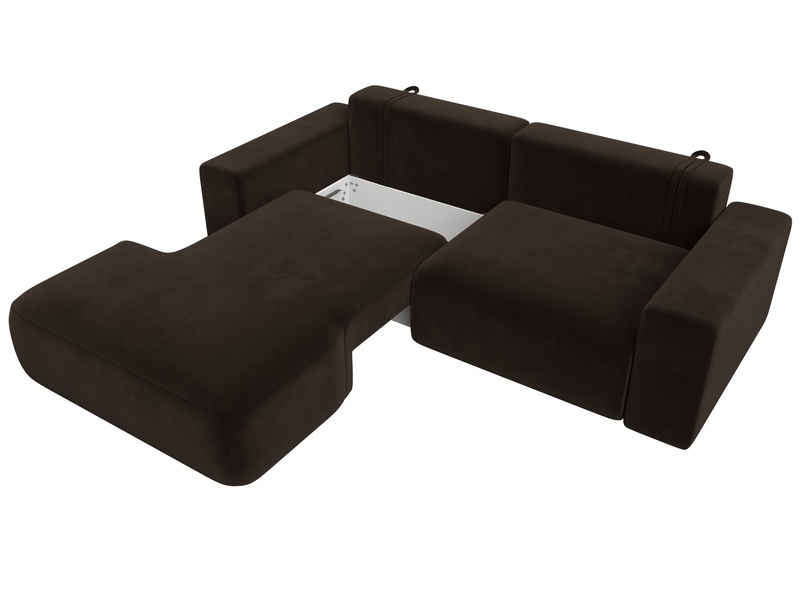 Диван угловой Лига-036 НПБ Классик левый угол, Микровельвет, Коричневый