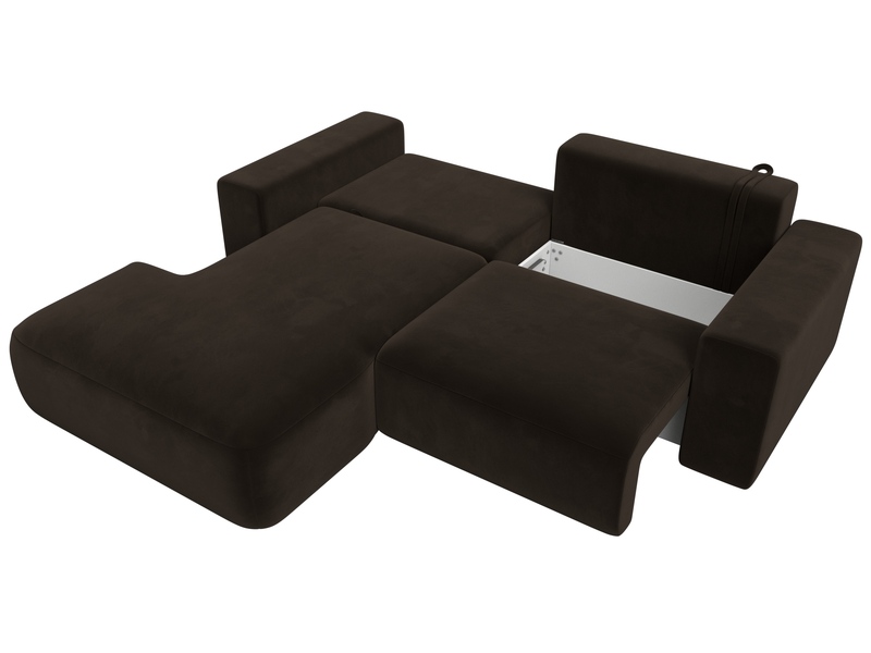 Диван угловой Лига-036 НПБ Классик левый угол, Микровельвет, Коричневый