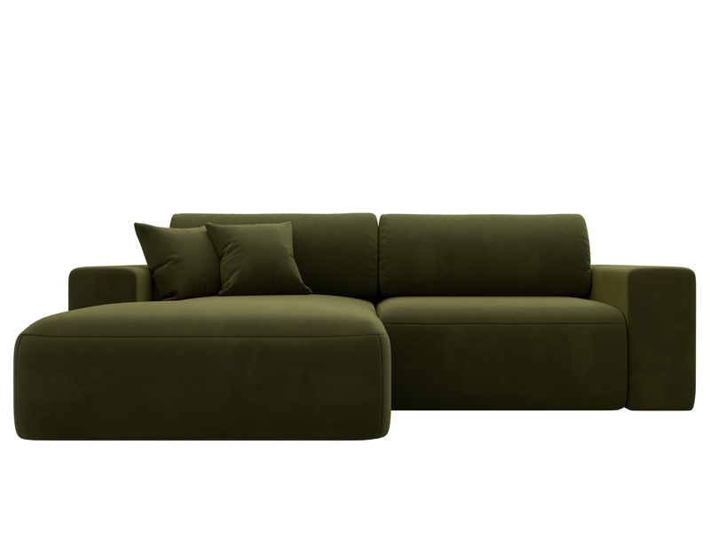 Диван угловой Лига-036 НПБ Классик левый угол, Микровельвет, Зеленый