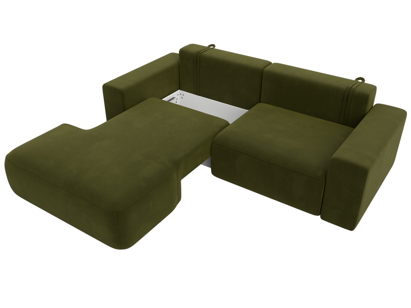Диван угловой Лига-036 НПБ Классик левый угол, Микровельвет, Зеленый