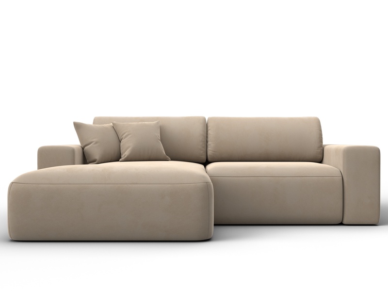 Диван угловой Лига-036 НПБ Классик левый угол, Велюр, SEVEN 729 бежевый