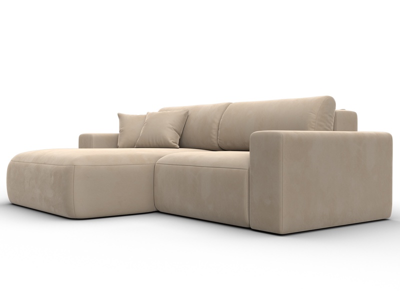 Диван угловой Лига-036 НПБ Классик левый угол, Велюр, SEVEN 729 бежевый