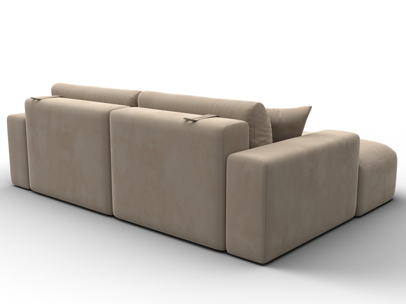 Диван угловой Лига-036 НПБ Классик левый угол, Велюр, SEVEN 729 бежевый