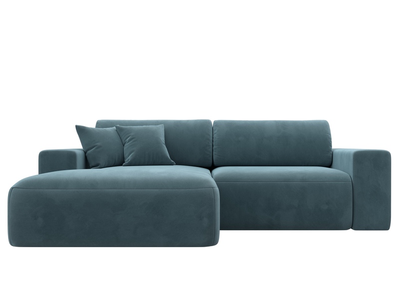 Диван угловой Лига-036 НПБ Классик левый угол, Велюр, SEVEN 113 бирюзовый