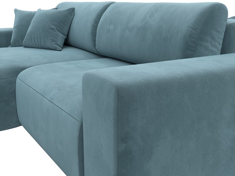 Диван угловой Лига-036 НПБ Классик левый угол, Велюр, SEVEN 113 бирюзовый
