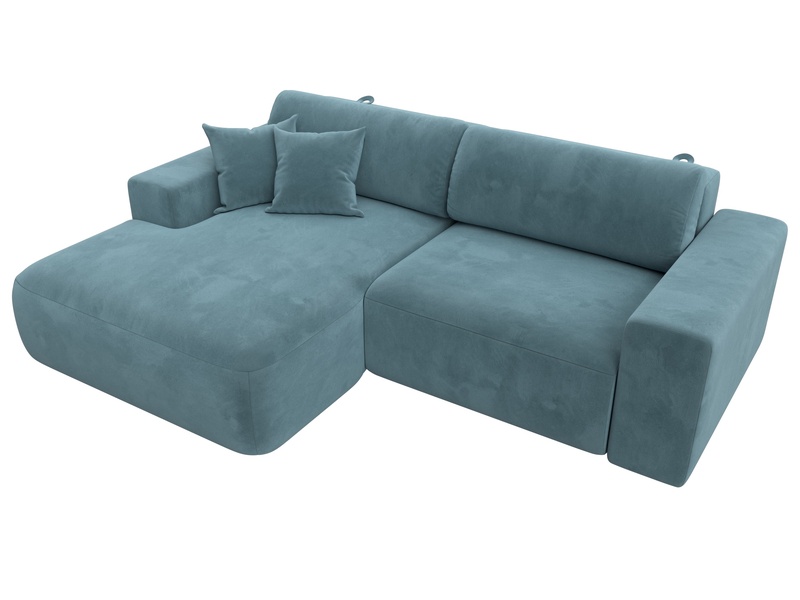 Диван угловой Лига-036 НПБ Классик левый угол, Велюр, SEVEN 113 бирюзовый