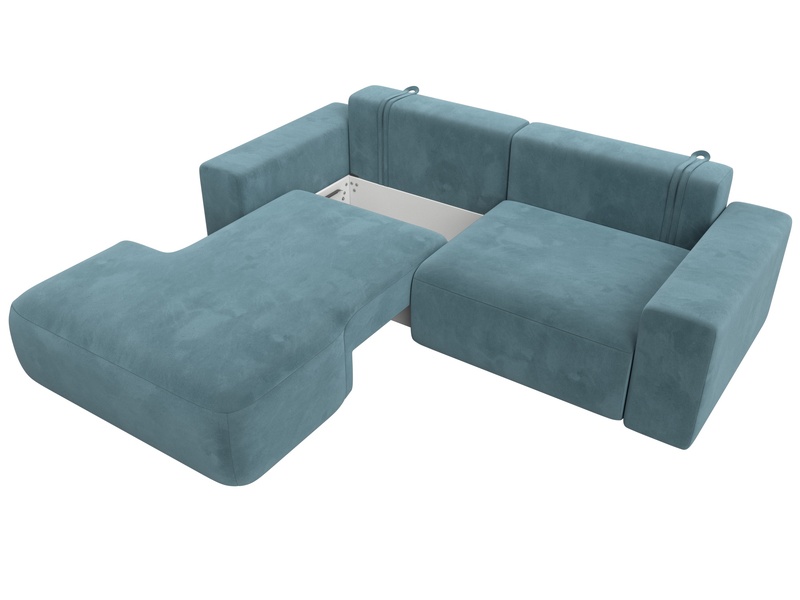 Диван угловой Лига-036 НПБ Классик левый угол, Велюр, SEVEN 113 бирюзовый