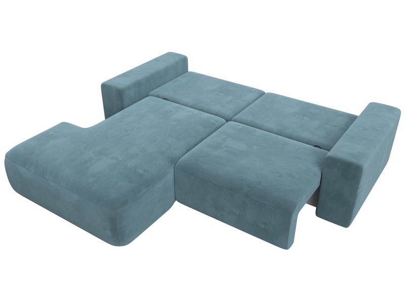 Диван угловой Лига-036 НПБ Классик левый угол, Велюр, SEVEN 113 бирюзовый