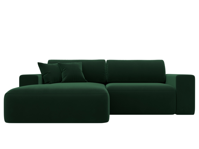 Диван угловой Лига-036 НПБ Классик левый угол, Велюр, SEVEN 626 зеленый