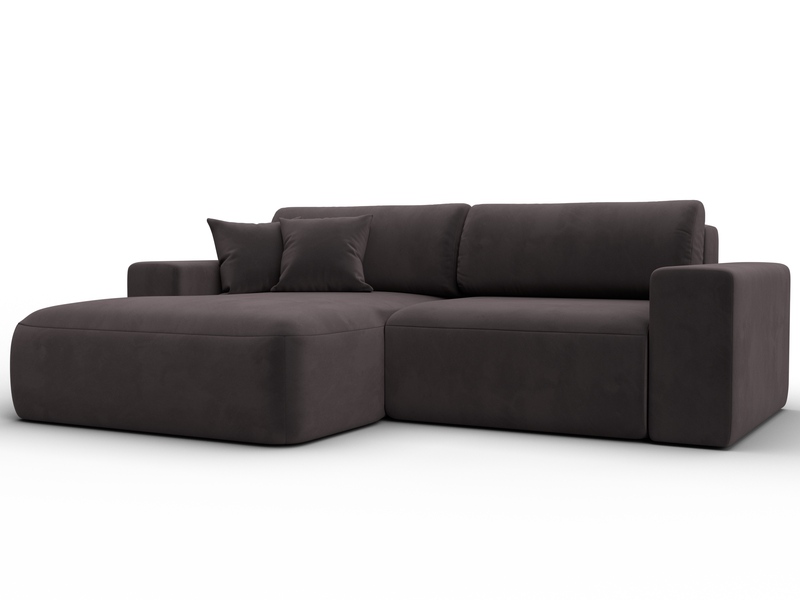 Диван угловой Лига-036 НПБ Классик левый угол, Велюр, SEVEN 727 коричневый