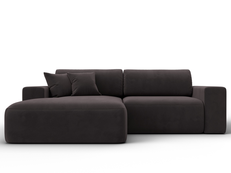 Диван угловой Лига-036 НПБ Классик левый угол, Велюр, SEVEN 727 коричневый