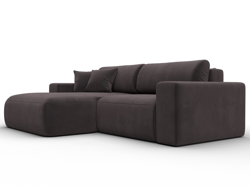 Диван угловой Лига-036 НПБ Классик левый угол, Велюр, SEVEN 727 коричневый