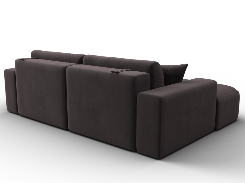 Диван угловой Лига-036 НПБ Классик левый угол, Велюр, SEVEN 727 коричневый