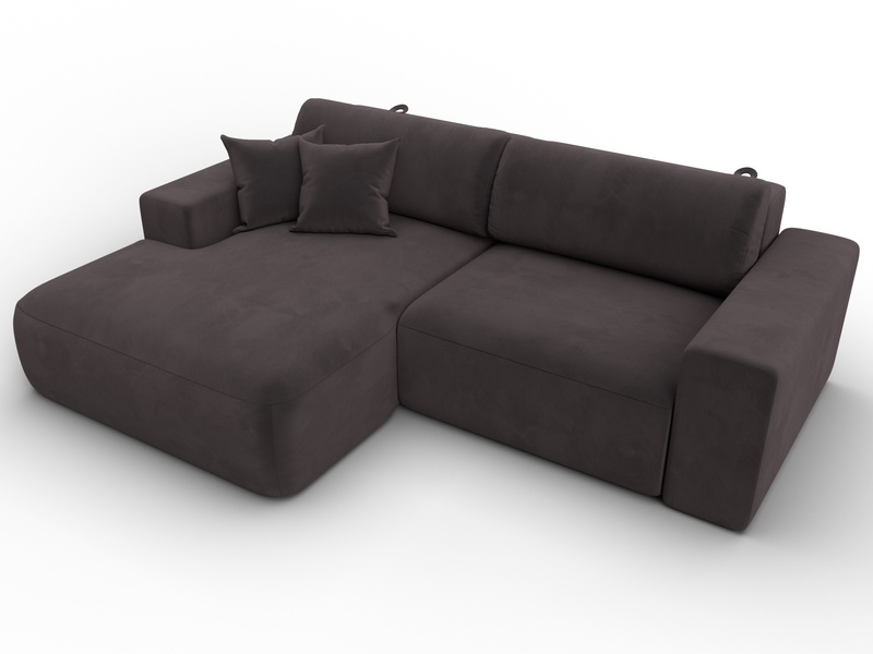 Диван угловой Лига-036 НПБ Классик левый угол, Велюр, SEVEN 727 коричневый