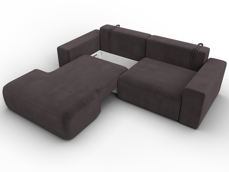 Диван угловой Лига-036 НПБ Классик левый угол, Велюр, SEVEN 727 коричневый