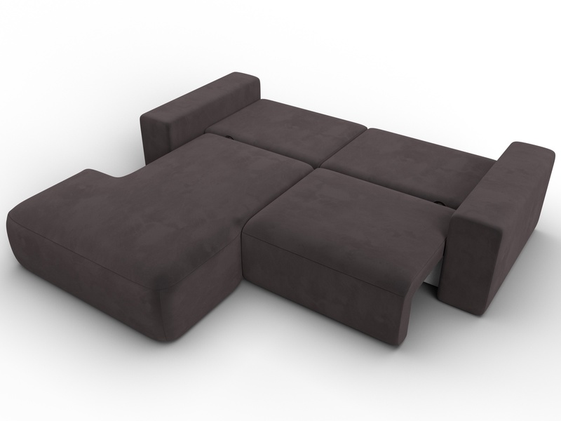 Диван угловой Лига-036 НПБ Классик левый угол, Велюр, SEVEN 727 коричневый