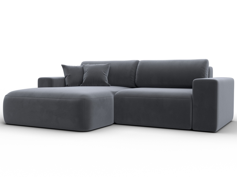 Диван угловой Лига-036 НПБ Классик левый угол, Велюр, SEVEN 17 серый