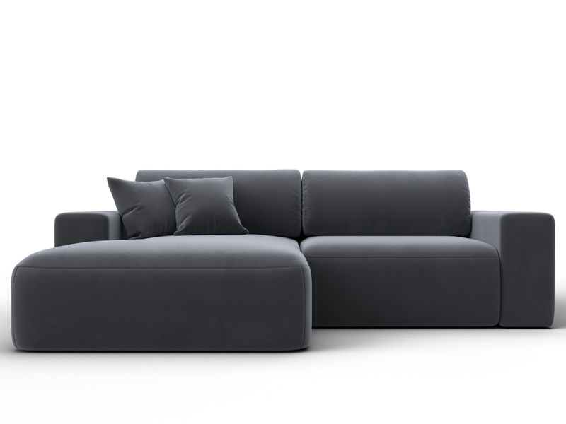 Диван угловой Лига-036 НПБ Классик левый угол, Велюр, SEVEN 17 серый