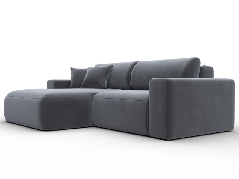 Диван угловой Лига-036 НПБ Классик левый угол, Велюр, SEVEN 17 серый