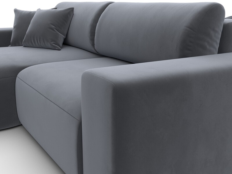 Диван угловой Лига-036 НПБ Классик левый угол, Велюр, SEVEN 17 серый