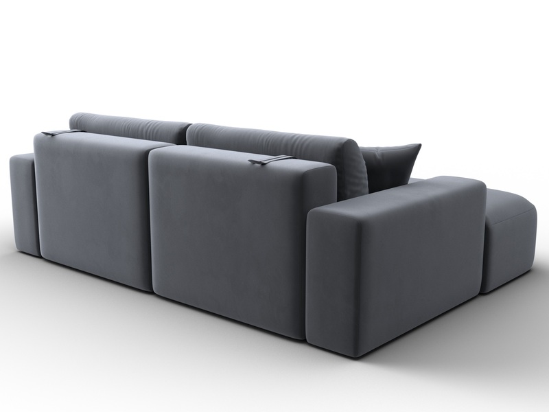 Диван угловой Лига-036 НПБ Классик левый угол, Велюр, SEVEN 17 серый