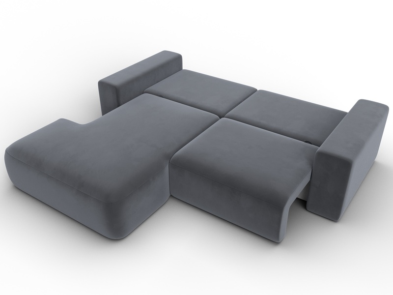 Диван угловой Лига-036 НПБ Классик левый угол, Велюр, SEVEN 17 серый