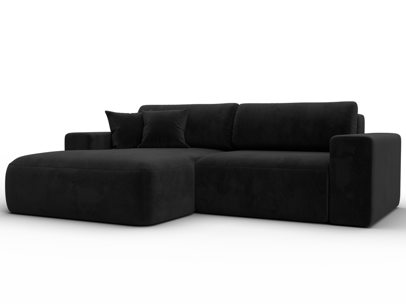 Диван угловой Лига-036 НПБ Классик левый угол, Велюр, SEVEN 35 черный