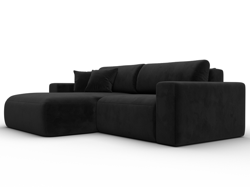 Диван угловой Лига-036 НПБ Классик левый угол, Велюр, SEVEN 35 черный