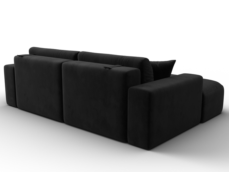 Диван угловой Лига-036 НПБ Классик левый угол, Велюр, SEVEN 35 черный